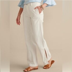 Soft Surroundings NWT Arcadia Wide Leg Pants Women's S Petite in Ivory Pearl